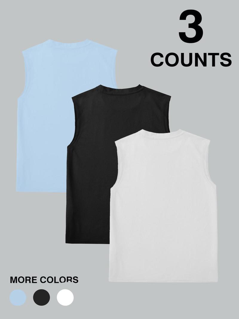 Product Introduction of Men's Landscape & Letter Print Tank Top, Regular Fit Casual Sleeveless Round Neck Top for Summer, Men's Top for Daily Wear, Vests 2