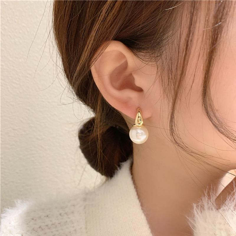 Product Introduction of White  Stud Earrings For Women Temperament Gold Color Ear Drop Korean Style Jewelry Accessories Design Sense Personality Minimalist Atmosphere Gifts #468669 41