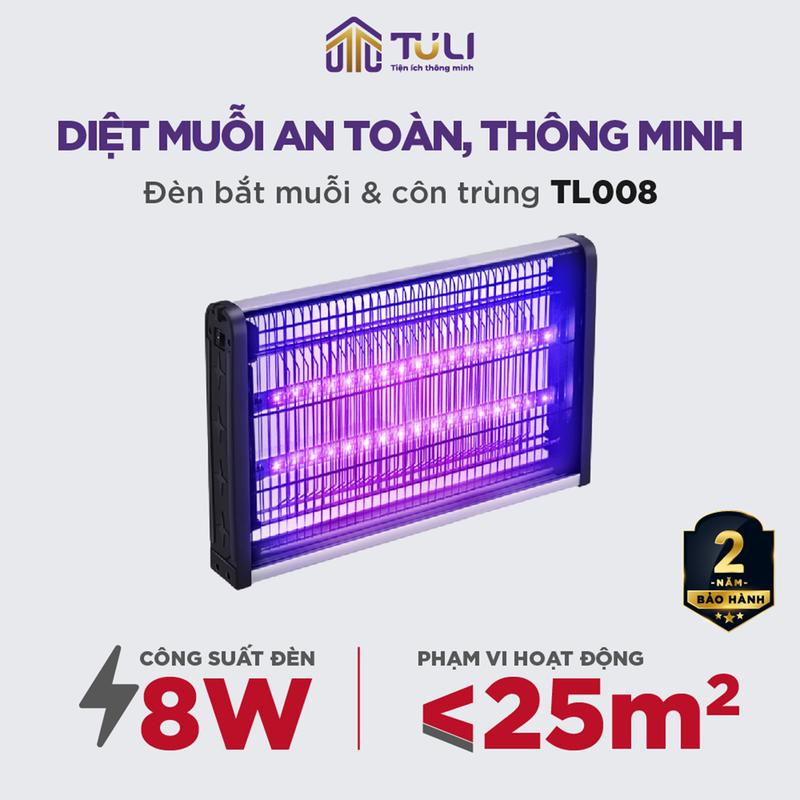 Đèn Bắt Muỗi Và Côn Trùng Tuli TL008, Công Suất 8W, Máy Bắt Muỗi Hiệu Quả Bằng Đèn, Bảo Hành 2 Năm Máy Đuổi Muỗi tự động