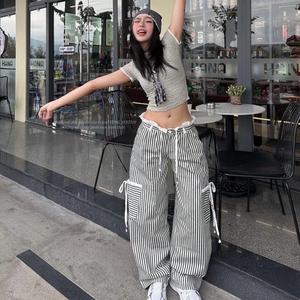 [YENG SYSTEM] Quần dài kẻ sọc “TONIC” ống rộng lưng chun