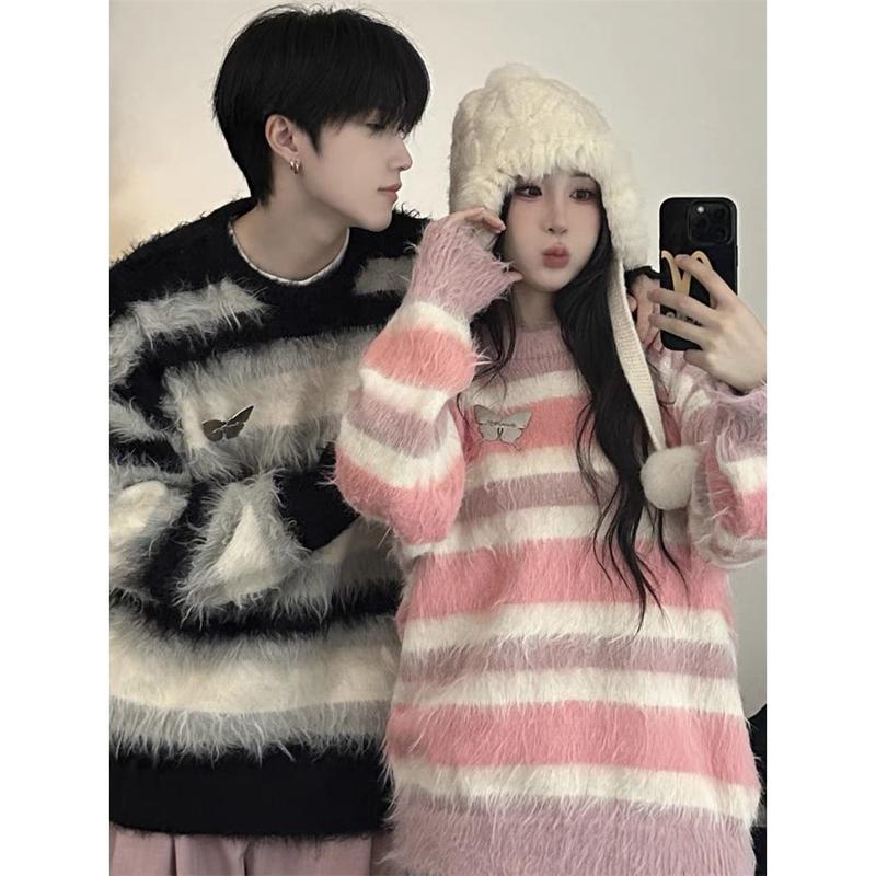 Product Introduction of Áo Len Phong Cách Preppy Phong Cách Hàn Quốc, Hàng Mới Về, Sọc Và Màu Tương Phản, Làm Bằng Len Chồn, Dành Cho Nam Và Nữ, Dáng Rộng Vừa Vặn, Ấm Áp, Thích Hợp Cho Mùa Đông Menswear 4