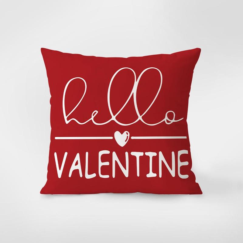 Product Introduction of Valentine's Day Themed Cushion Cover, 4 Counts/set Lovely Truck & Heart Pattern Cushion Cover without Filler, Home Decor for Living Room Bedroom 5