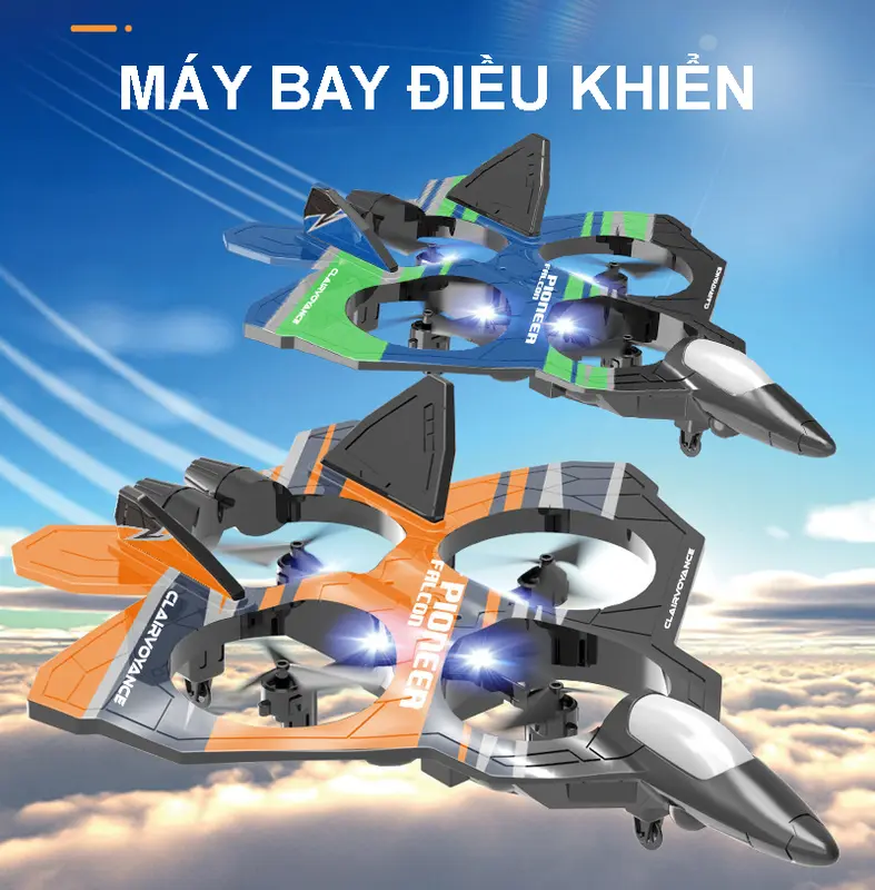 Máy bay điều khiển từ xa 4 động cơ, bay đa chiều, pin sạc & chống va đập 0