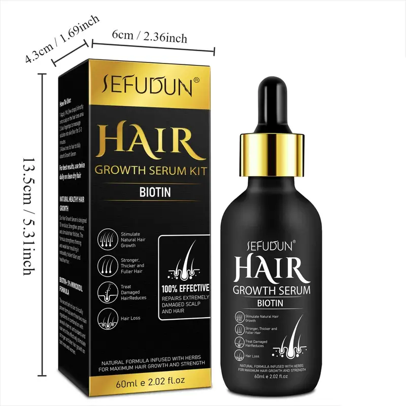 Serum with Micro Needle Roller, 1 Box Hair Thickening & Lengthening Serum, Men and Women Hair Care Product 1