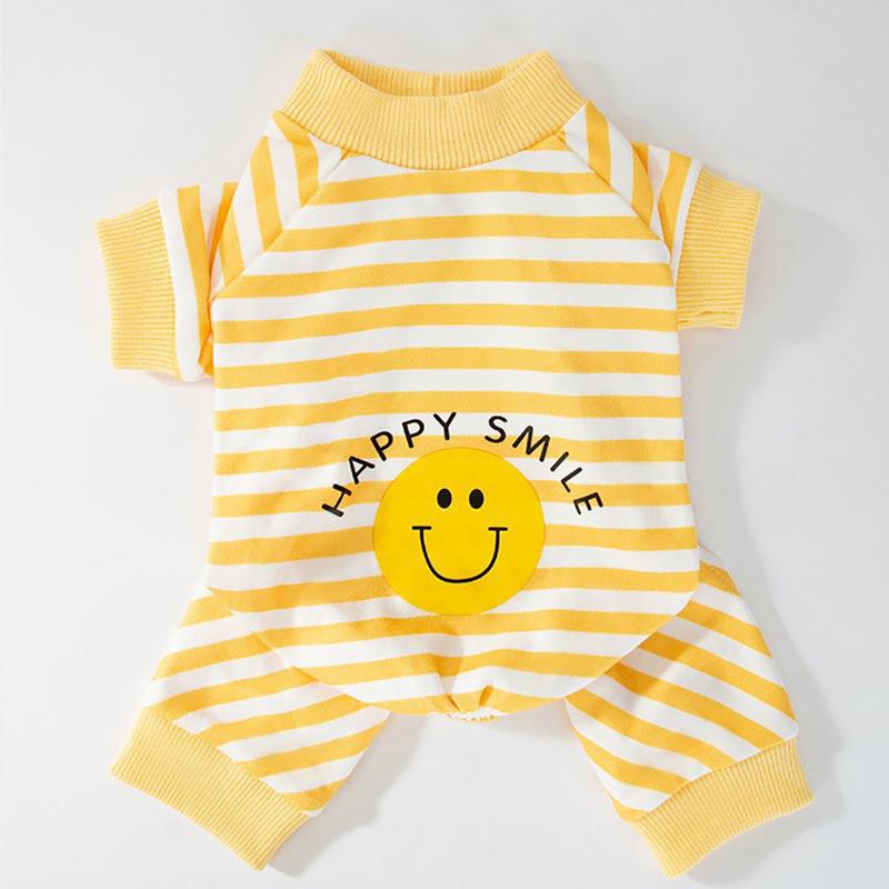 Spring Autumn Pet Striped Jumpsuit Sweet Pajamas Cute Cartoon Pattern Kitten Puppy Shirt Poodle Maltes Medium Small Dog Clothes 8