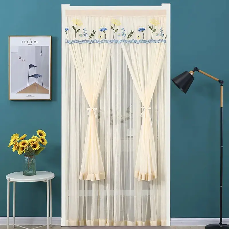 Rèm chống muỗi, 1 bộ, 100x200cm, Rèm lưới ren không cần đục lỗ, Thích hợp cho phòng Khách và phòng ngủ, Đồ dùng trang trí nội thất chung 6