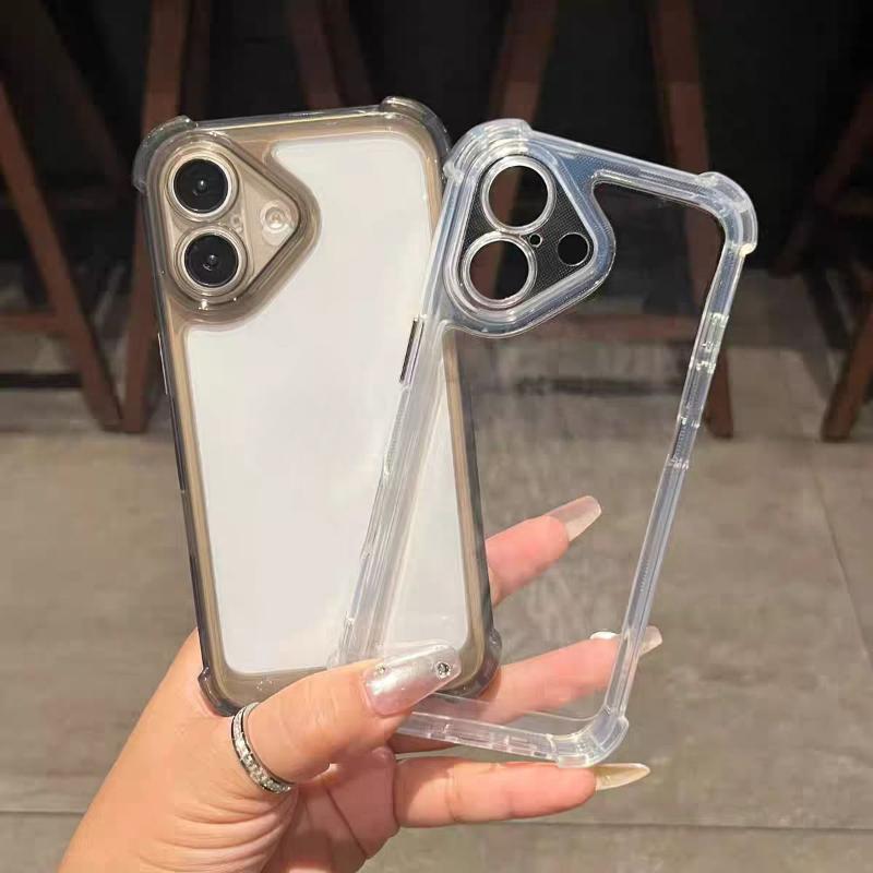 Ốp Trong Suốt, Dành Cho iPhone 16, 15, 14 Plus, 13, 12 Mini, 11 Pro Max, Xs Max, XR, X, 8, 7, 6, 6S Plus, SE 2020, 2022, Bốn Góc, Thiết Kế Đơn Giản, Chống Sốc, Ốp Lưng Trong Suốt 9