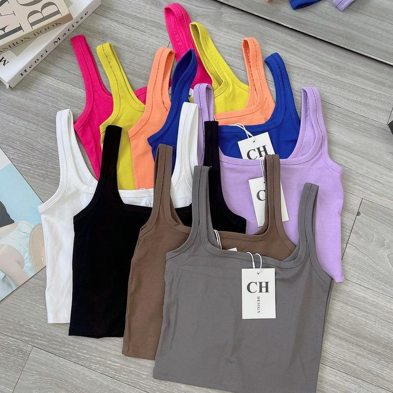Áo croptop 2 dây bảng to ( CH ) fom ngắn trên rún ( không có mút )