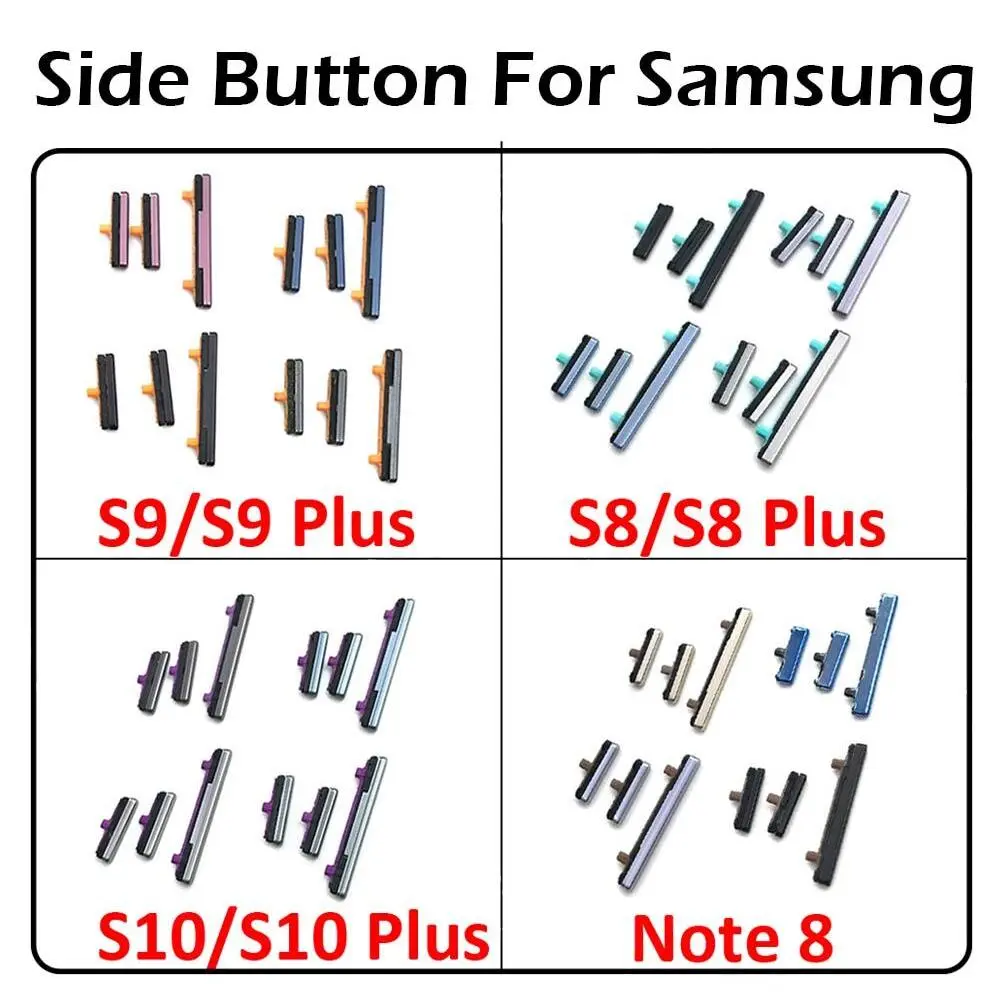 1 set New Power Volume Side Button Switch Keys For Samsung Galaxy Note 8 S8 S9 S10 Plus Replacement Part