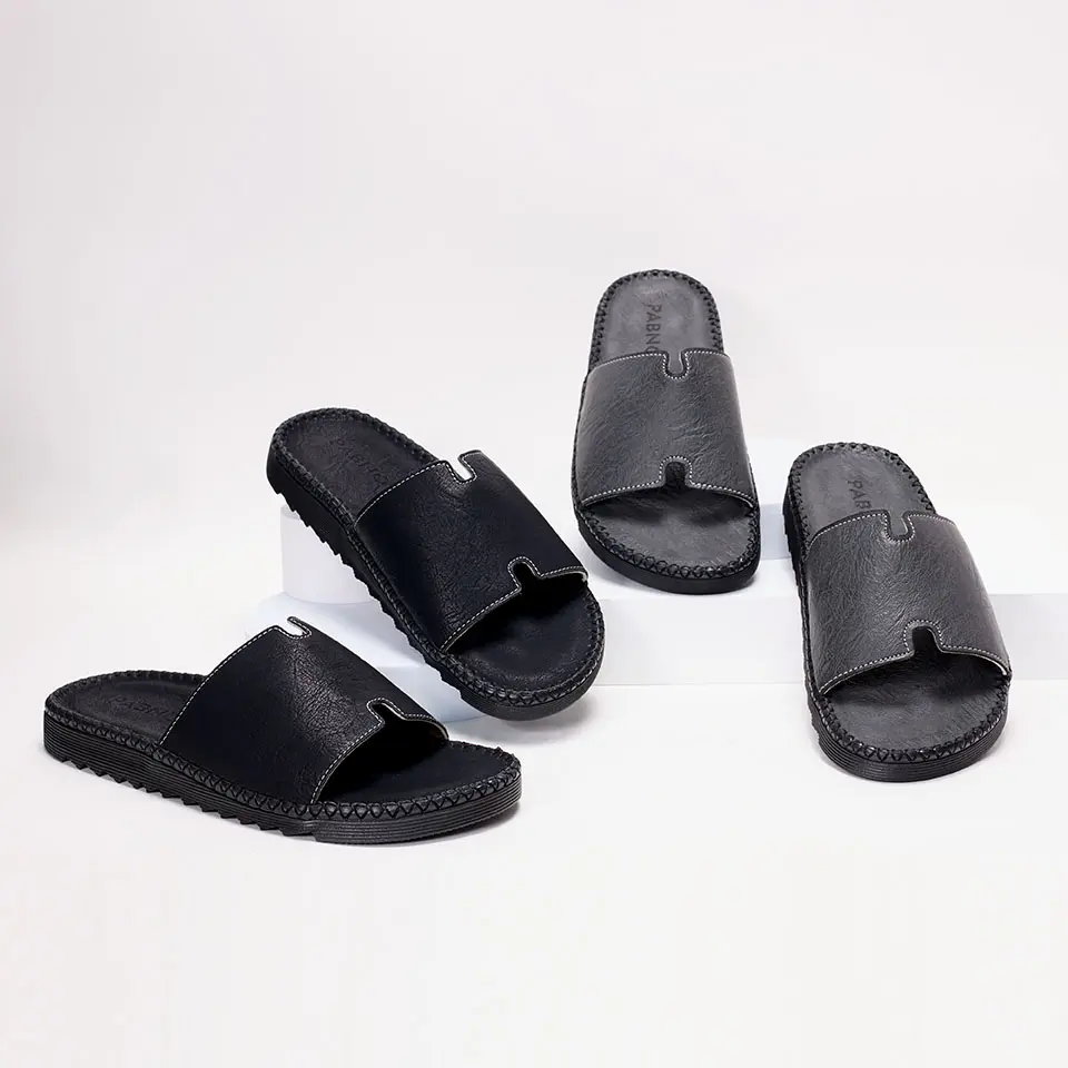 [PABNO] Dép Nam Quai Ngang Pabno PN21044 - Da Bò, Chống Trơn Trượt, Size 39-43 - Slipper, DéP