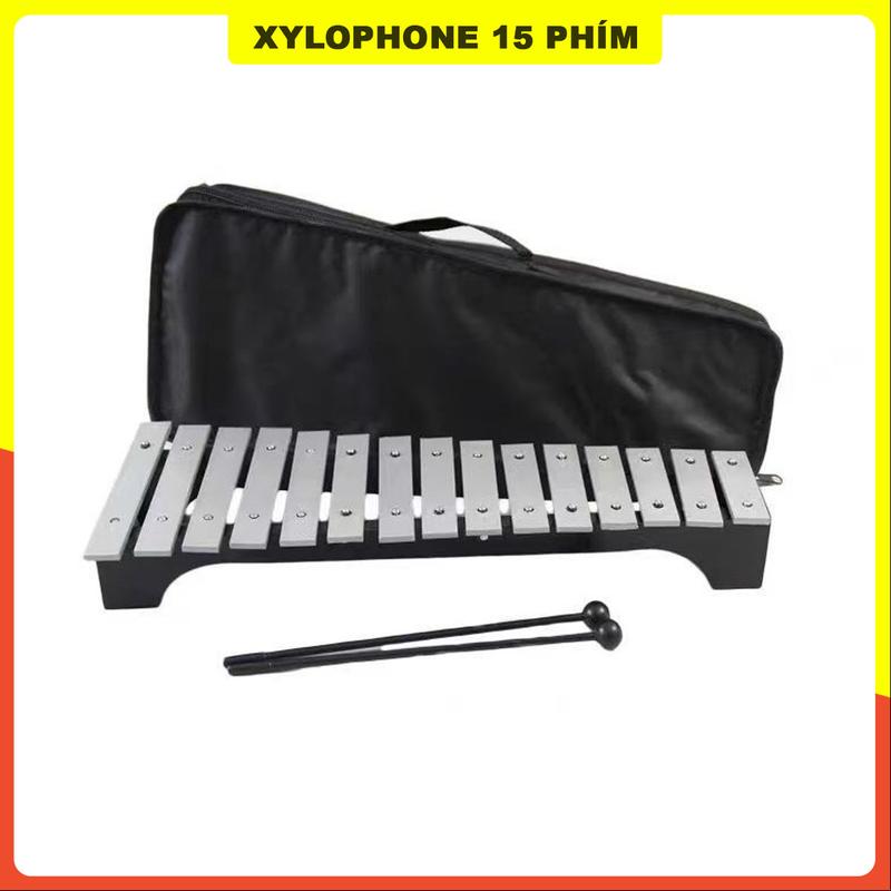 Bộ nhạc cụ Glockenspiel 15 Note lân sư rồng kèm bộ dùi gõ - KL34 - Toys - Đàn Xylophone 15 phím hợp kim nhôm đen trắng và nhiều màu Đồ Chơi Phát Nhạc Trống Hộp Nhạc