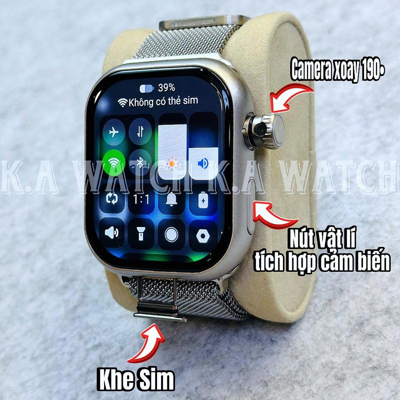 (S16 Promax Gen 5 16/256Gb ) Đồng Hồ Thông Minh Lắp Sim 5G , Tích Hợp Cảm Biến , Bộ nhớ 256Gb , Màn Hình Supper Amoled , Camera Xoay 190 * , Nghe Gọi , Nhắn Tin , Định Vị , Tải Ứng Dụng ( 2 dây đeo , ốp , củ sạc 5v1a , dây sạc , dán màn ) SmartWatch