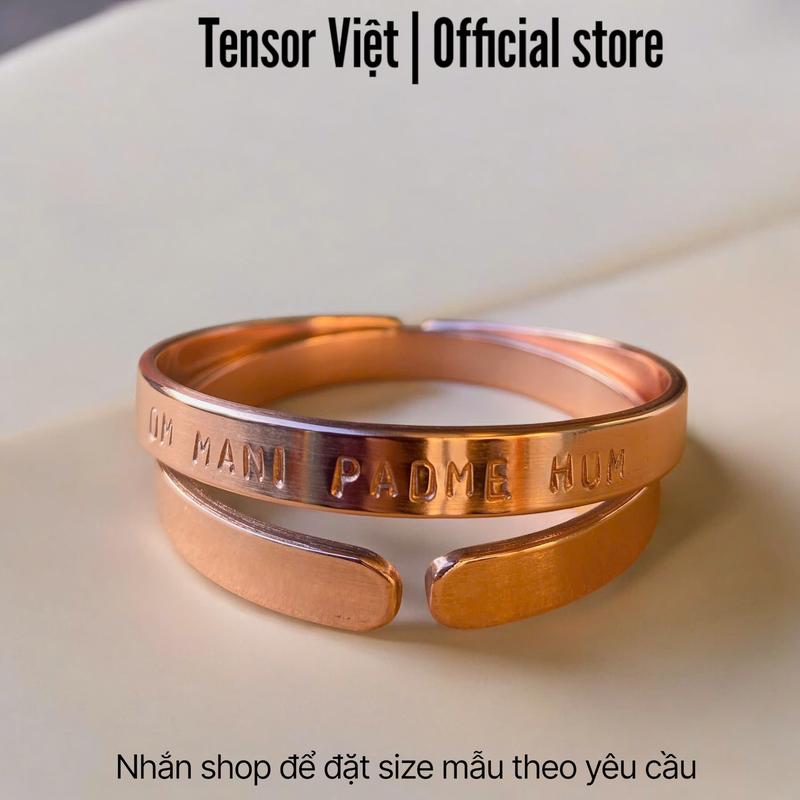 (Phạm Tráng Tensor Việt) Vòng đồng hở đủ size ( khắc chữ A DI ĐÀ PHẬT hoặc OM MANI PADME HUM) đồng đỏ nguyên chất
