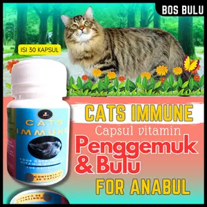 cats immune vitamin nafsu makan bulu rontok gemuk kucing 30 kapsul