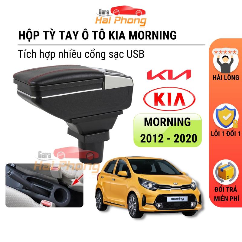  Hộp tỳ tay xe Kia Morning 2012- 2020 cao cấp tích hợp cổng sạc USB - Bảo hành 12 tháng 