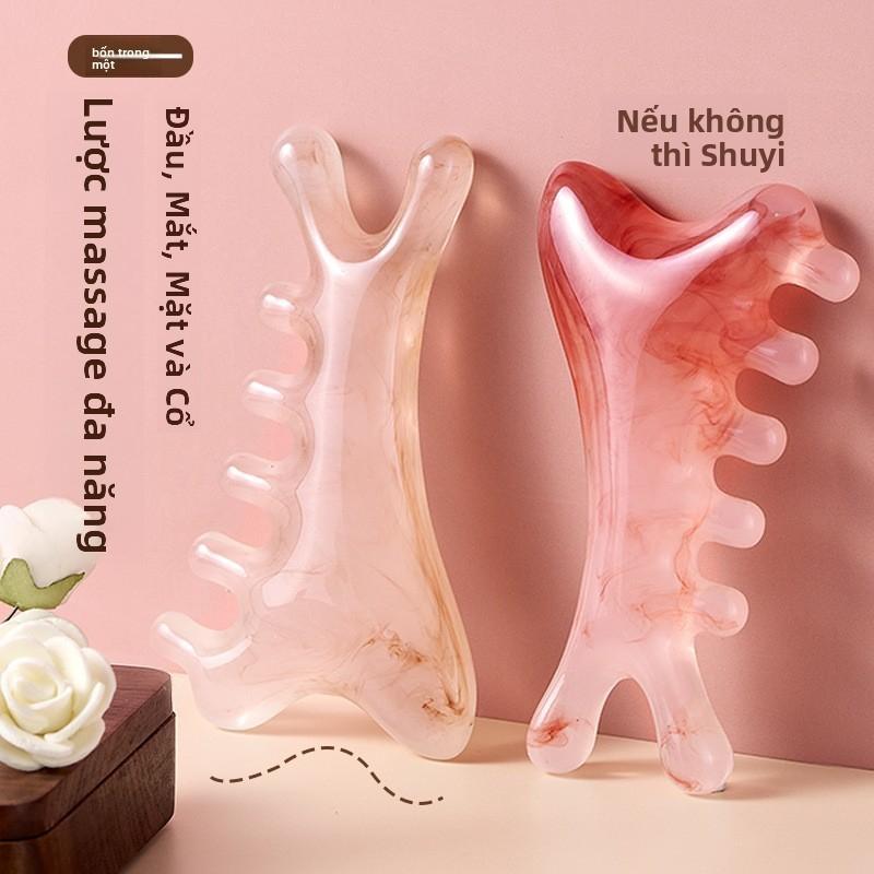 Resin 4-in-1 Massage Comb Head Meridian Comb Facial Lifting Firming Head…