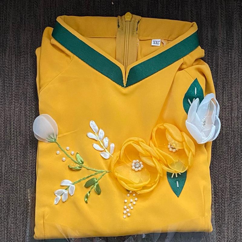 Áo dài đẹp thêu hoa lụa mỹ cao cấp cổ trụ tay lỡ chọn size theo số đo_Áo dài Lan Anh  Women 8