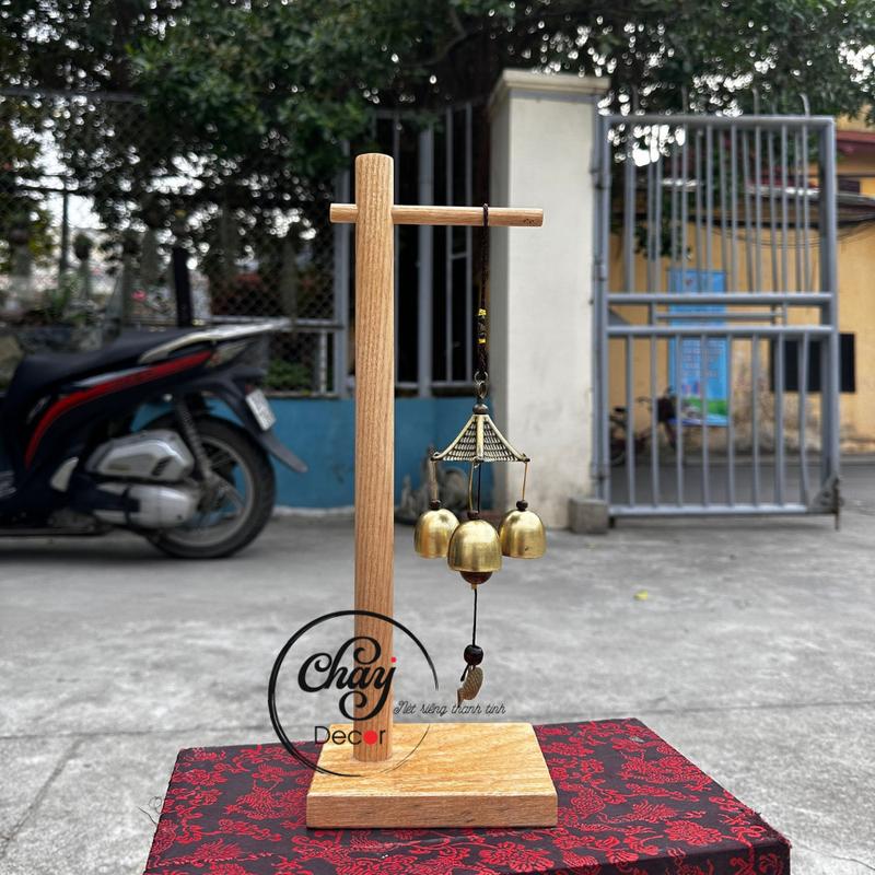 Set Kệ Gỗ Treo Chuông Gió Bình An, Set Chuông Bình An Chay Decor 5