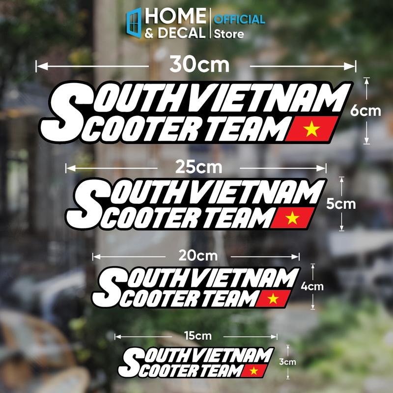 Tem Southvietnam, Decal Dán Xe Máy Tem Southvietnam Sticker Hội Nhóm Xe Tay Gas Tem Dán Trang Trí Xe Máy Việt Nam Scooter Team 2
