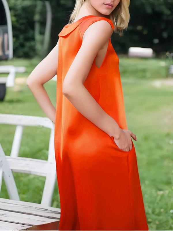 Women's Solid Color Dress, Elegant Sleeveless Dress for Party Dating Wear, Ladies Clothes for All Seasons 2