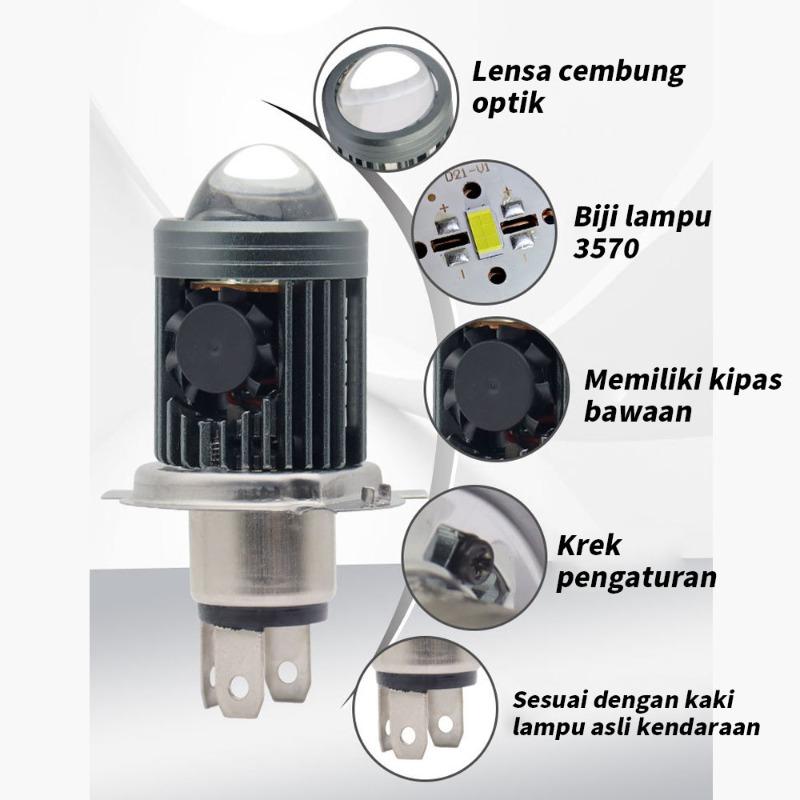 Lampu LED AC DC H4 Laser Gun P15 BHOLAM Depan LED AC DC H4 Laser Senja Beat Vario Scoopy Supra Revo Jupz Vega Blade Mio J Mio Soul DLL Motor Vehicle - Car