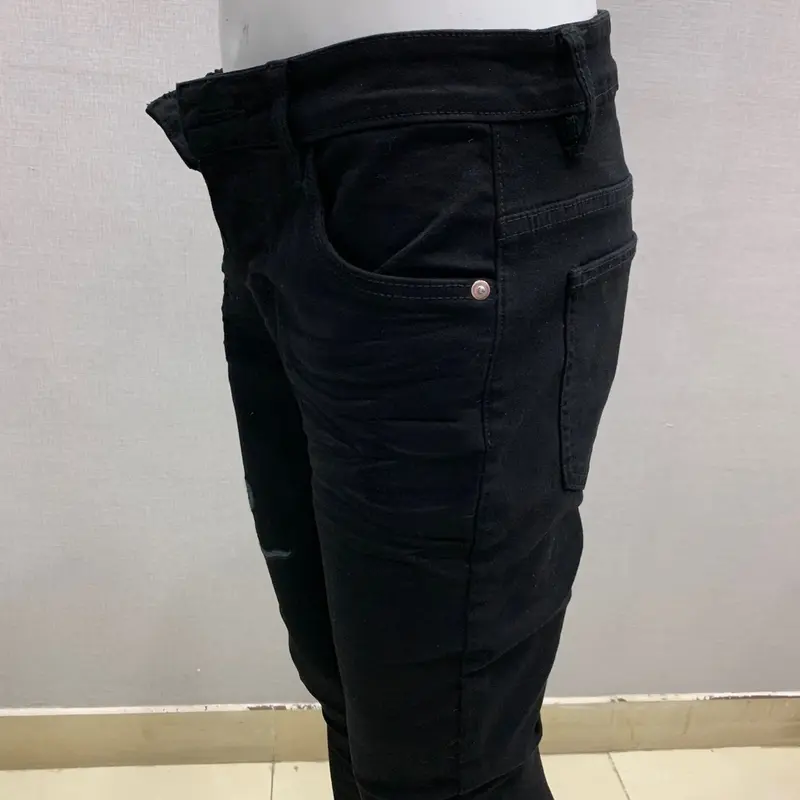 Quần thêu tam thái tử không rách phom aimi bó sát có co giãn Menswear Pants Menswear  Ôm gọn  Jean 6