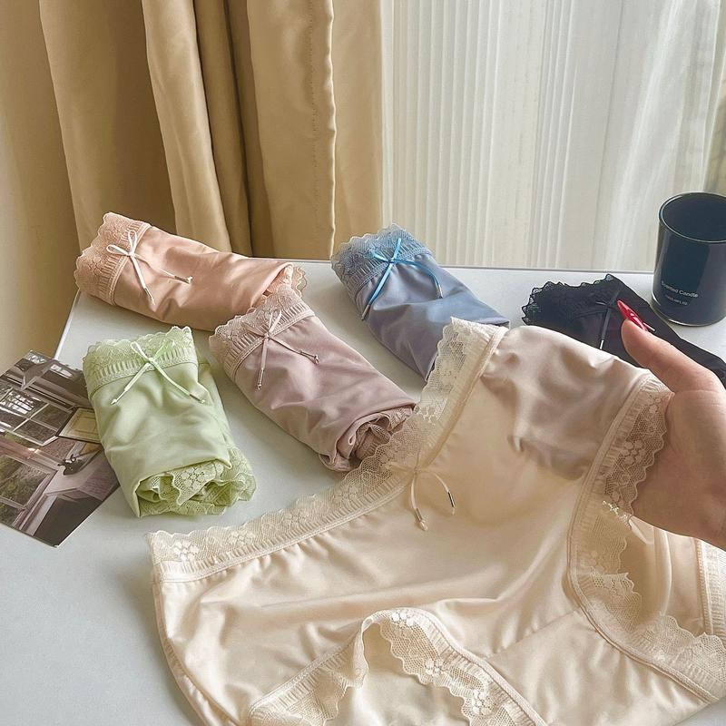 [Mã C37] Set 5 Quần Lót Nữ Điều Hoà Siêu Mát Viền Ren Cá Tính Women