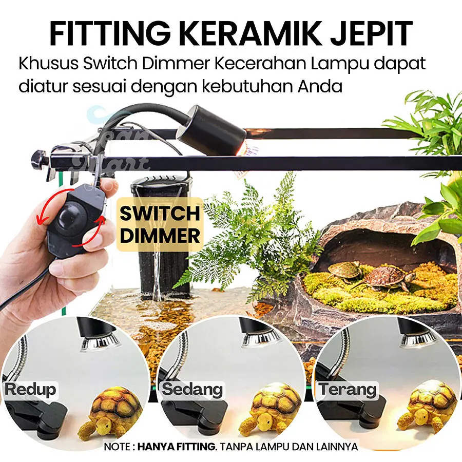 Fitting Keramik Jepit Lampu Reptil UVA UVB Fiting Panjang Dimmer Penghangat Pemanas Sulcata Reptile Kura Kura Air Brazil Fitting Keramik Jepit Lampu Reptil UVA UVB Fiting Panjang Dimmer Penghangat Pemanas Sulcata Reptile Kura Kura Air Brazil