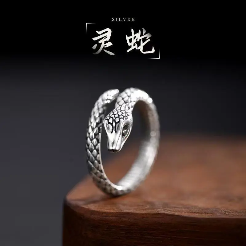 Nhẫn Hình Rắn, Năm Con Rắn, Dành Cho Nam Và Nữ, Dễ Phối Đồ, Thiết Kế Độc Đáo Đơn Giản, Nhẫn Miệng Có Thể Điều Chỉnh Hợp Xu hướng, Nhẫn Ngón Trỏ Hình Rắn Làm Cũ