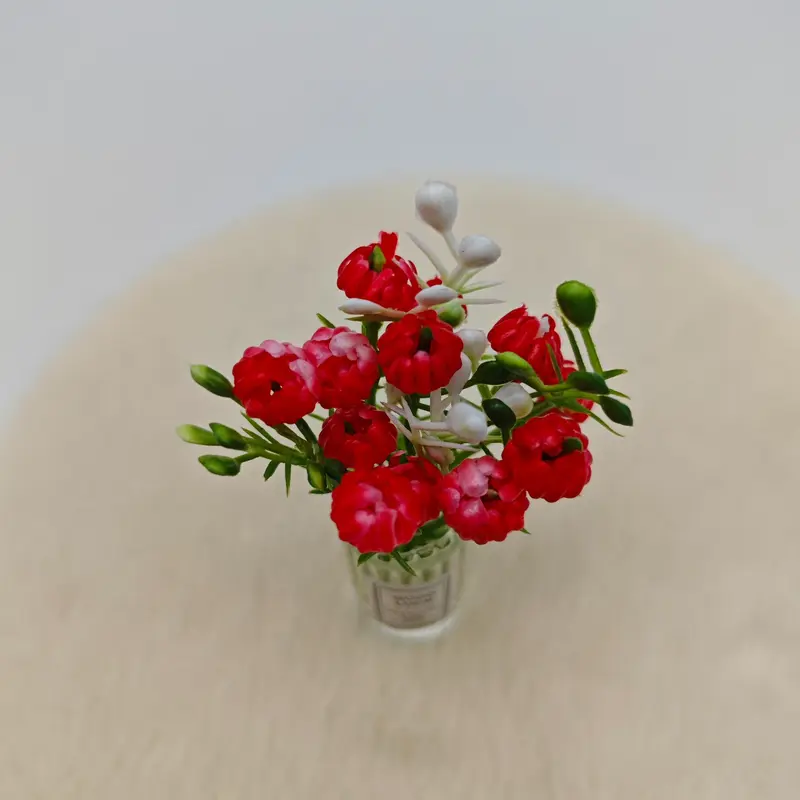Mini Simulation Daisy Flower in Vase, 1 Count Mini Flower Vase, Miniature Home Decor, Pocket Dollhouse Accessories, Fruit 7