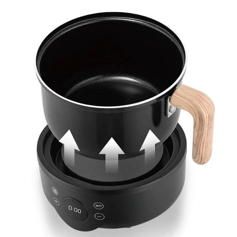 110V/220V Smart Electric Cooker Multifunction Split Pot Home Non-stick Frying Pan Mini Electric Hot Pot Appointment Steamer 1.8L 4