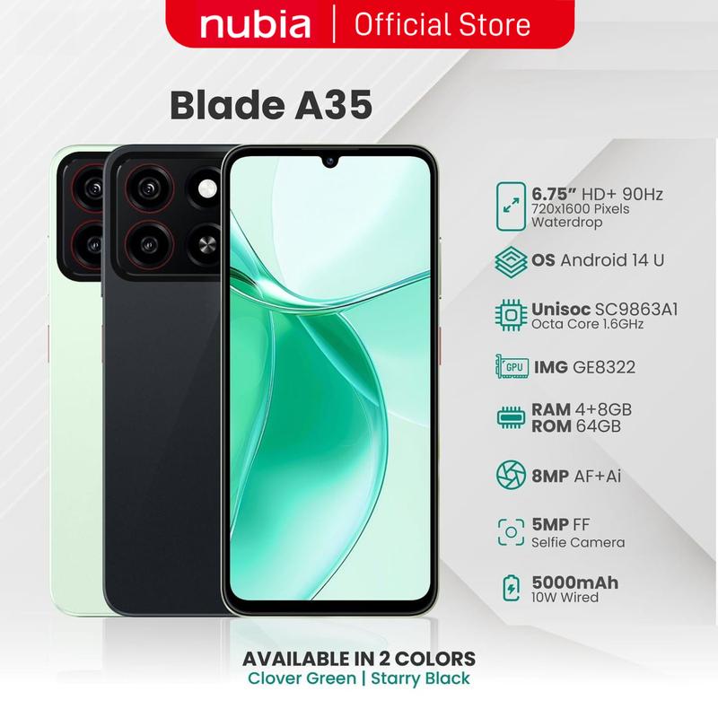Điện thoại Nubia ZTE Blade A35 4GB/64GB I 5000Mah I 6.75" HD+ 90Hz