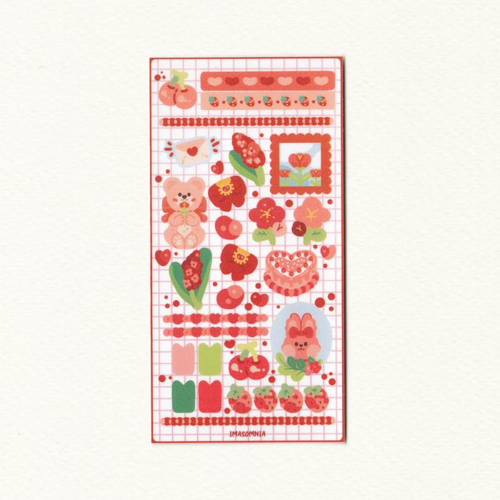 Gambar Sticker Deco Glitter Sticker Sheet TikiTaka Studio - Red dari Terrabookstore Kab. Ponorogo 4 Tokopedia