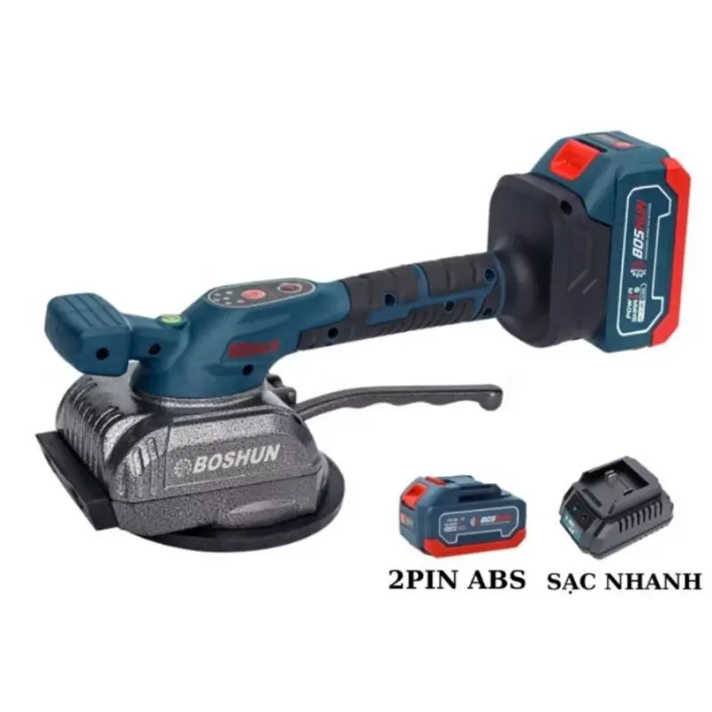 Máy đầm hút gạch men , máy rung đầm gạch men ốp lát PIN BOSHUN 1