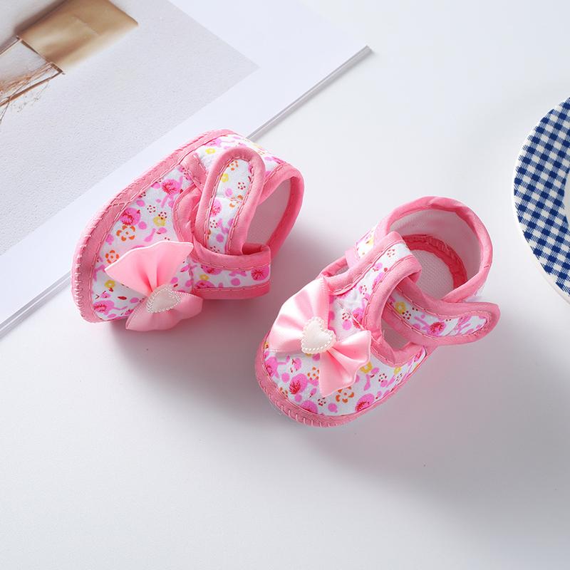 Product Introduction of Baby Girls Flat Shoes, Soft Sole Bowknot Flower Print Non-slip Indoor Outdoor Toddler Shoes 19
