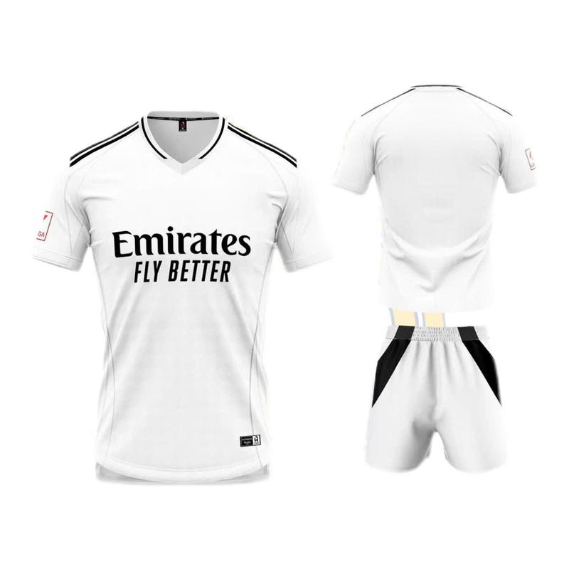 Bộ bóng đá thể thao ri an trắng / quần trắng - LOGO THÊU- CỔ V, Vải thun lạnh Cao Cấp,  Top Sport Áo Nam Áo Thun Thể Dục Chạy Bộ Tập Thể Dục Đá Banh