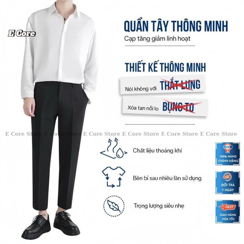 (Có Bigsize) Quần Âu Nam Sidetab Vải Chéo Hàn Điều Chỉnh Độ Rộng Vòng Eo Form Dáng Baggy Phong Cách Hàn Quốc Co Giãn Menswear Nhung Pants thông thường Đen quana