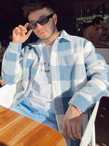 Men's Plaid Print Pocket Button Front Shirt, Regular Fit Casual Long Sleeve Collared Top for Fall & Winter, Men's Clothes for Daily Wear