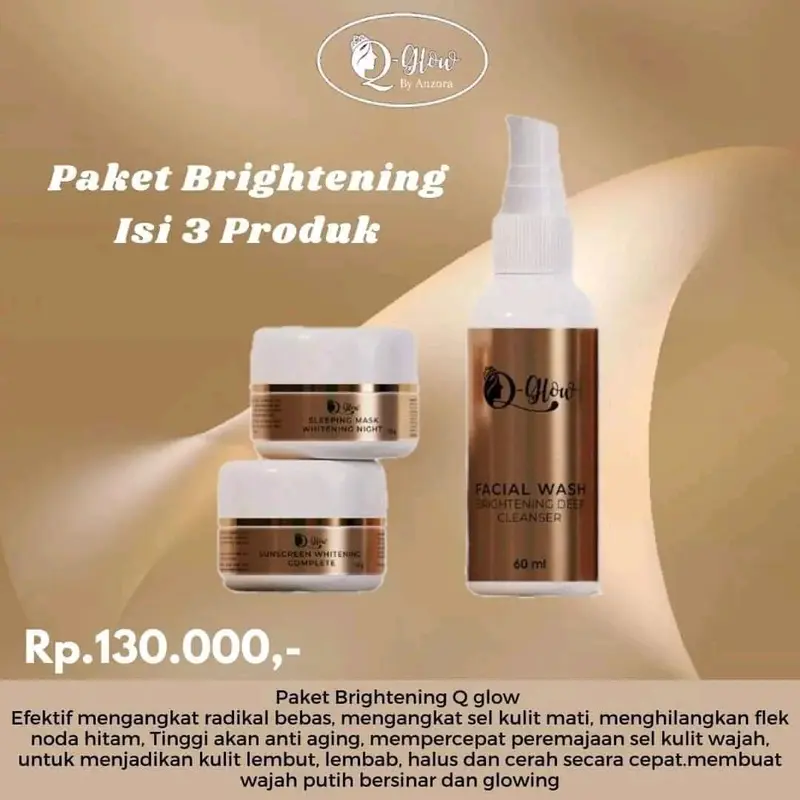 Q GLOW SKINCARE ORIGINAL BPOM PAKET Q-GLOW ISI 3 DAN 4 Mencerahkan 3