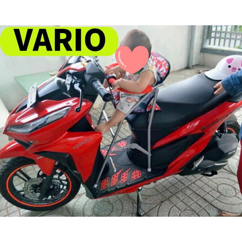Ghế ngồi xe tay ga Vario gấp gọn, Vario xe máy, ga xếp sắt sơn tĩnh điện - Phụ kiện phụ tùng cho bé từ 9 tháng đến 4 tuổi