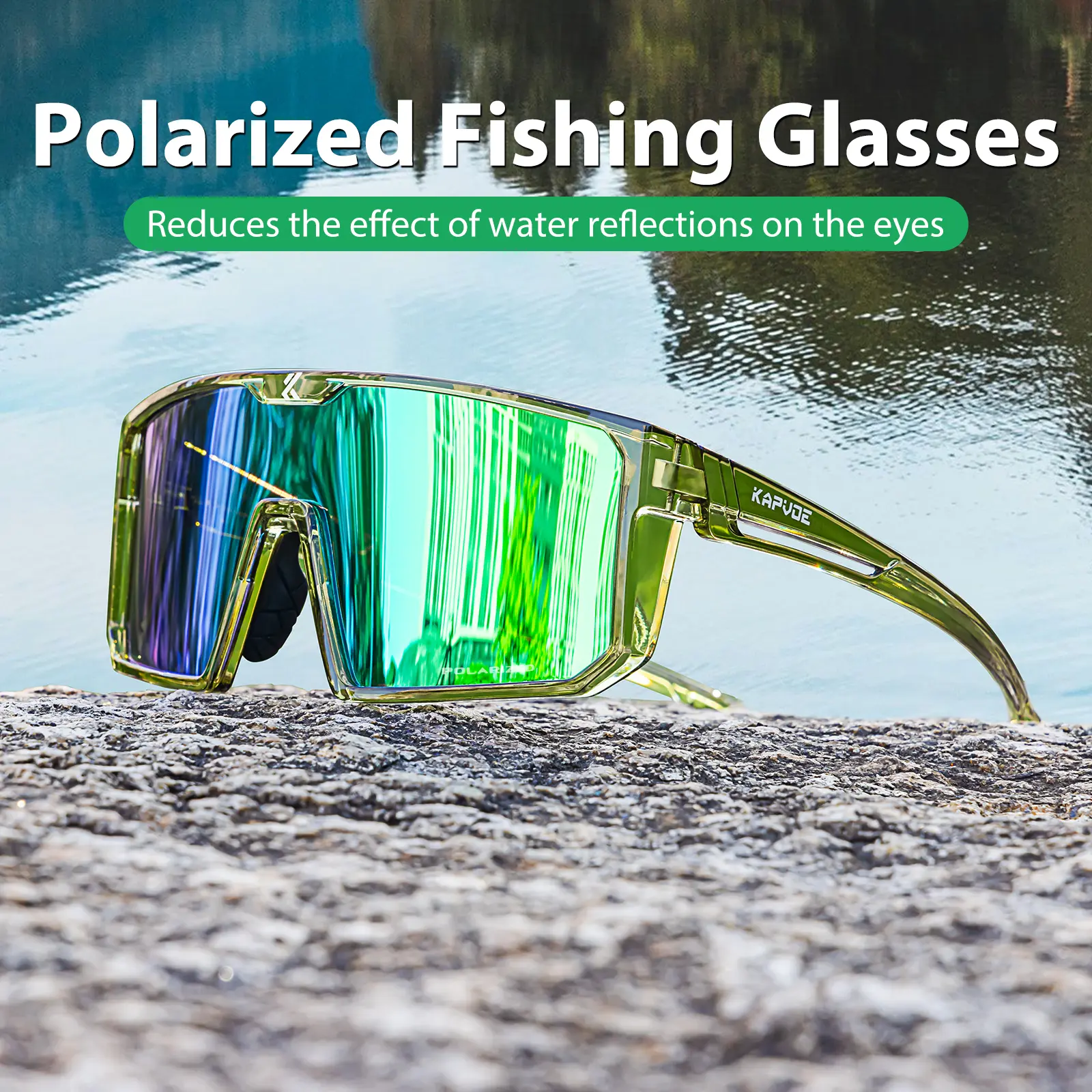 KAPVOE Polarized Cycling Glasses Outdoor Fishing Sunglasses UV400 Sports Goggles Men MTB Cycling Glasses Road Bike Sunglasses