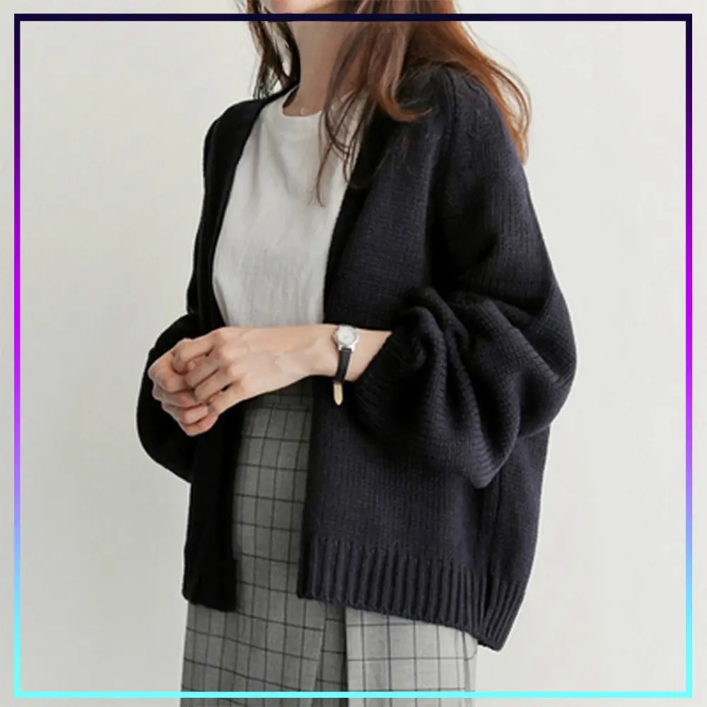 Casual Loose Long Sleeve Korean Knitted Cardigan