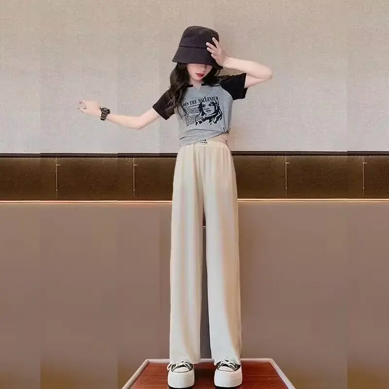 Quần Bé Gái, Mỏng Mùa Hè, Chất Liệu Lụa Lạnh Quần Ống Đứng, Thích Hợp Cho Trẻ Em, Quần Chống Muỗi, Quần Ống Rộng Dáng Rộng Cho Bé Gái 7
