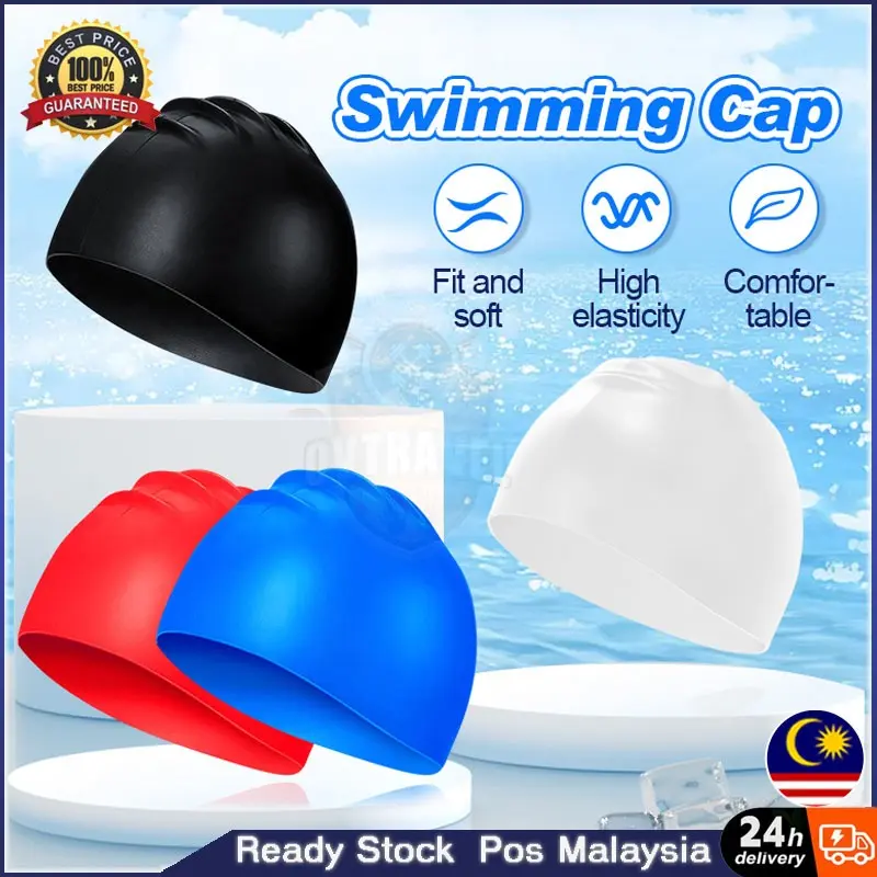 Adult Silicone Swim Cap Unisex Swimming Hat Waterproof non-slip High Elasticity Head Cover Water Sports Pool