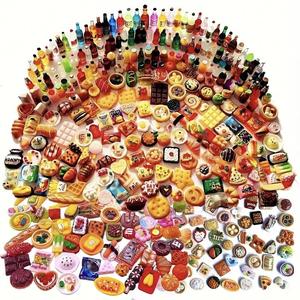 Mini adornos de comida y bebida, decoración de comida en miniatura de resina para casa de muñecas, comida en miniatura simulada para decoración de casa de muñecas