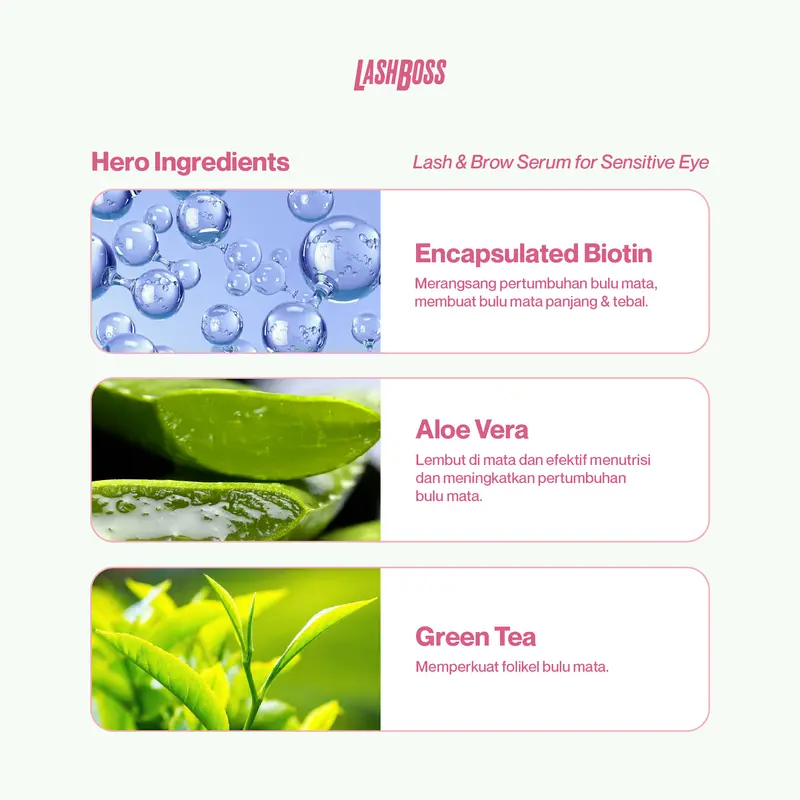 LashBoss Lash and Brow Serum for Sensitive Eyes (Gel-Based) Serum Penumbuh Bulu Mata dan Alis untuk Mata Sensitif yang bisa Membantu Perawatan Eyelash tanpa Maskara Serum Bulu Mata 2