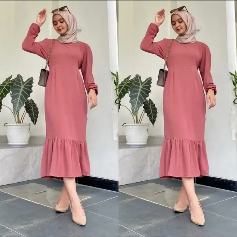 Siska Midi Dress Duyung Cringkle Airflow Busui Jumbo 2