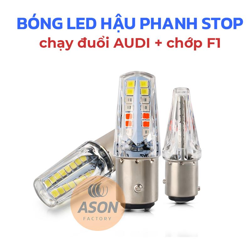 Bóng đèn phanh chạy đuổi AUDI + STOP F1 32SMD 2835 cho xe máy, ô tô DC 12v Led