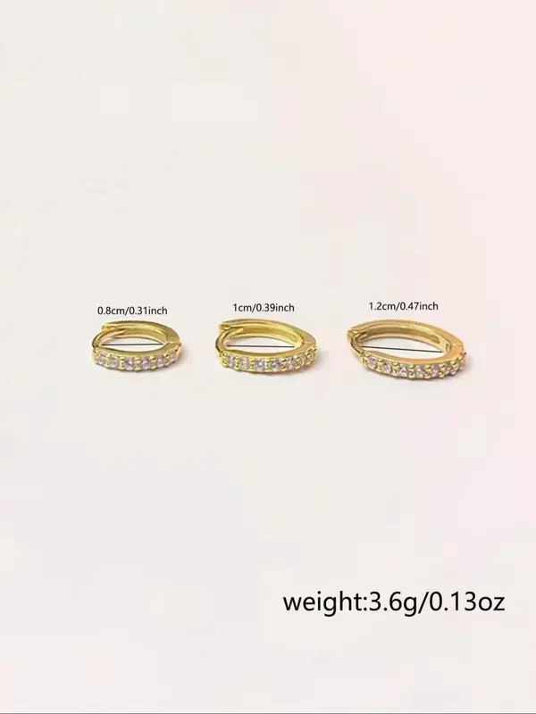 Simple Rhinestone Decorated Hoop Earrings, Fashionable Earrings for Women & Girls, Trendy All-match & Exquisite Jewelry for Birthday Gift 1