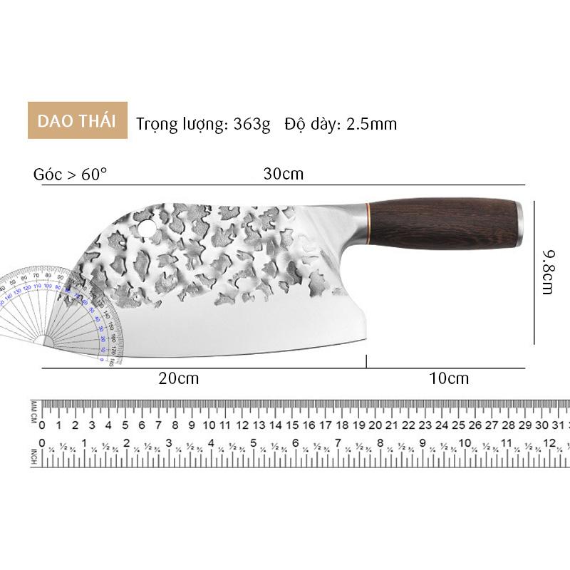 Dao Chặt Thái Vân Búa Cao Cấp - Lưỡi Thép Không Gỉ - Cắt Mịn Chặt Gọn - Dao chặt thái gia đình - Dao vân búa 7